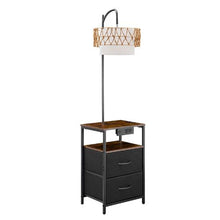 Floor Lamp End Table with Drawers & Charging