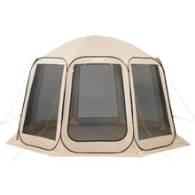 12 x 11 ft Pop-Up Screen Tent 10–12 Person Screened Canopy Shelter with Netting Sides Stakes & Carry Bag – (Beige)