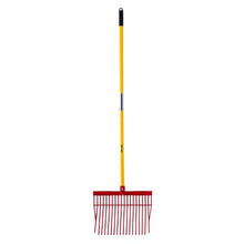 Heavy Duty Manure Fork – 18-Tine Angled Pitchfork with 61" Fiberglass Handle for Stable Hay & Farm Cleaning