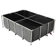 470-Gal PVC Koi Fish Pond with Viewing Panel Stainless Steel Frame & Drain Valve