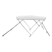4 Bow Boat Bimini Top – 600D Waterproof Polyester Canopy Aluminum Frame Waterproof Sun Shade with Storage Bag 96 L x 79-84 W x 54 H (Pacific Blue)