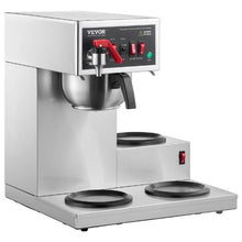12-Cup Commercial Drip Coffee Maker with 3 Glass Carafes & Warmer Plates – Stainless Steel Brewer for Restaurant Office & Cafe