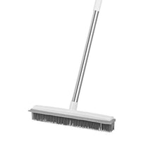 Pet Hair Removal Broom with Adjustable Handle & Built-in Squeegee for Furniture & Floors
