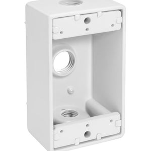 1/2" Threaded Hub Single Gang 3 Hole Weatherproof Box (Pack of 50)