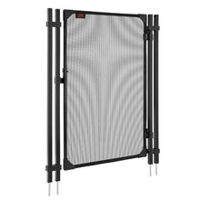 Pool Fence Gate 4 x 2.5 FT Child Safety Gate for Inground Pools 352GSM Teslin PVC Mesh Metal Latch (Black)