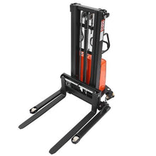 3300 lbs Load Capacity Semi Electric Pallet Stacker Adjustable Fork Width
