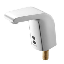 9/16" Touchless Motion Sensor Bathroom Faucet Cold-Water Single-Hole Tap Battery-Operated Chrome Plated Silver