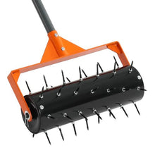 15-Inch Rolling Lawn Aerator 42-Spike Push Roller with 60-Inch Handle Fillable Drum