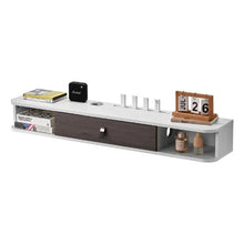 47 In Floating TV Stand Wall Mount Entertainment Center with Cable Hole Modern TV Shelf with Storage Cabinet - (White)