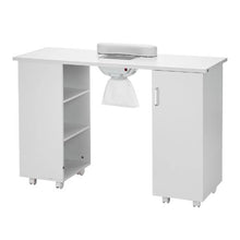 Rolling Nail Table with Electric Dust Collector (White)