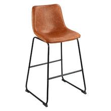 26-Inch Modern Bar Stool Set with Backrest Metal Legs Easy Assembly Armless Bar Chairs  for Kitchen Dining Room (Brown)