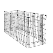 Dog Playpen 36" 8-Panel Foldable Metal Fence with Door Cover & Pad (Black)