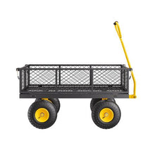 900 LBS Heavy-Duty Steel Garden Cart Utility Wagon with 10" Tires & Removable Mesh Sides