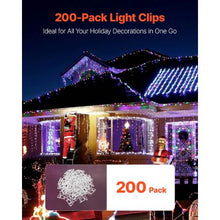 C3 and C4 Mini Outside String Lights Weatherproof Holiday Outdoor Lighting Hanging Hooks (Pack of 200)