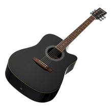 41 Inch Cutaway Acoustic Guitar Bundle with Gig Bag Tuner Capo & Accessories (Black)