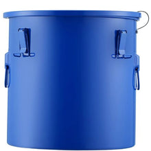 10-Gal Fryer Grease Bucket Carbon Steel with Rust-Proof Coating Lid Lock Clips Filter Bag – (Blue)