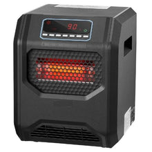 Infrared Heater 1500W Electric Space Heater 3 Heat Settings Remote 12H Timer Wheels (Black)