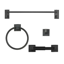 Matte Black 4-Piece Stainless Steel Bathroom Hardware Set, 24-inch Towel Bar Towel Ring, Robe Hook Toilet Paper Holder Wall Mounted
