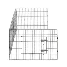 Dog Playpen 24" 4-Panel Foldable Metal Pet Fence with Door Cover & Pad (Black)