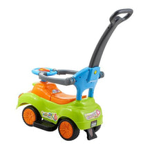 Ride-On Push Car for Toddlers 19–36 Months – Foot-to-Floor Buggy with Guardrails Handle & Storage, Green