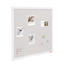 48"x36" White Cork Board with Linen Surface – Stylish Wall-Mounted Bulletin Board for Home School Office