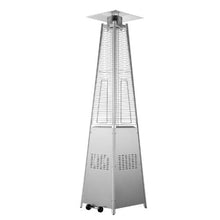 48,000 BTU Pyramid Propane Patio Heater Quartz Glass Tube Outdoor Flame Heater (Silver)