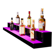 60 Inch LED Lighted Liquor Bottle Display 2 Tiers with RF Remote & App Control