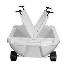 40 QT Floating Cooler with Wheels & Tow Rope Floating Ice Chest with Dry Storage (White)