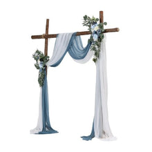 21' Ft Blue and White Wedding Arch Draping Fabric Reception Backdrop Wedding Decoration Artificial Wedding Arch Flowers Kit XH-HQ06 (Pack of 4)