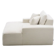 54-Inch Boneless Chaise Lounge Chair Oversized Upholstered Sofa with Pillows and Armrests Beige