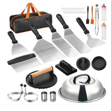 28PCS Griddle Accessories Kit Stainless Steel Flat Top Grill Tools with Spatula Burger Press & Carry Bag