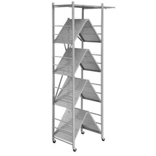 5-Tier Foldable Metal Storage Shelf 32 x 14 x 72 Inch (Grey)