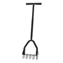 9.2-Inch Manual Lawn Aerator 15-Spike Heavy-Duty Tool with Long Handle & Wide Plate
