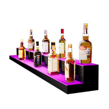 72 Inch LED Lighted Liquor Bottle Display and 2 Tiers with RF Remote & App Control, and Multicolor lighting