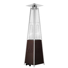 48,000 BTU Pyramid Propane Patio Heater Quartz Glass Tube Wheels Hammered Bronze