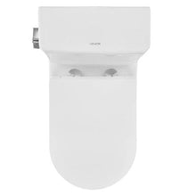 12 In Rough One-Piece Toilet Elongated Toilet Vortex Left Flush with Comfortable Chair Seat for Bathroom (White + Silver)