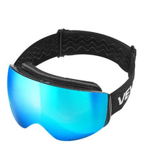 Frameless Ski Goggles with Blue Revo Spherical Lens OTG Anti-Fog for Men, Women & Youth