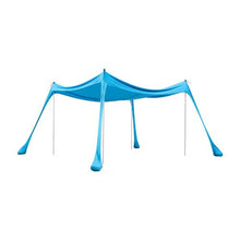 10x10 Ft Beach Tent Sun Shelter UPF50+ UV Protection Easy Pop-Up Canopy with Sandbags & Poles