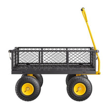 500 LBS Steel Garden Cart Heavy-Duty Wagon with 10" All-Terrain Tires & Removable Mesh Sides