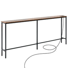 70.9" Narrow Metal Frame Console Table with Charging Station