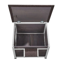 Outdoor Wooden Cat House with PVC Door Flaps and Window Weatherproof Shelter for Multiple Cats 24"L x 21"W x 18"H