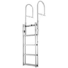 5-Step Retractable Dock Ladder 67–79" Adjustable Aluminum Pontoon Boat Swim Ladder 350 lb Capacity