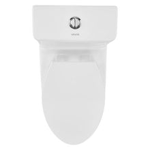 One-Piece Toilet Elongated Toilet Vortex Dual-Flush 1.0/1.28 GPF with Comfortable Chair Seat for Bathroom (White + Silver)