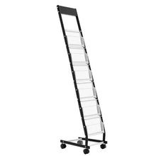 6 Pocket Narrow Literature Display Stand with Wheels HS-Z19