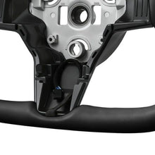 Tesla Model 3 Steering Wheel 2016–2023 Heated Carbon Fiber Flat-Bottom Design Non-Slip Leather Grip (Black)