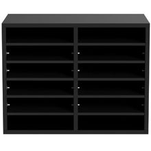 12 Compartments Wood Literature Organizer with Removable Shelves Mailboxes Slot for Office Home Classroom