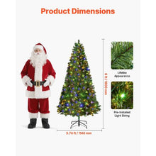 Prelit Flocked Artificial Christmas Tree Xmas with 330 Colorful LED and 11 Lighting Modes Decoration (6FT)