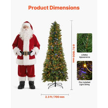 Prelit Fir Wood Artificial Christmas Tree Xmas with 240 Colorful LED and 11 Lighting Modes Decoration (6FT)