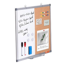 24" x 18" Whiteboard & Cork Board Combo with Aluminum Frame – 2-in-1  for School Office