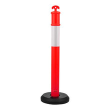 48" Traffic Delineator Posts Safety Cones with Fillable Base & Reflective Strips for Construction & Crowd Control (3 Pack)